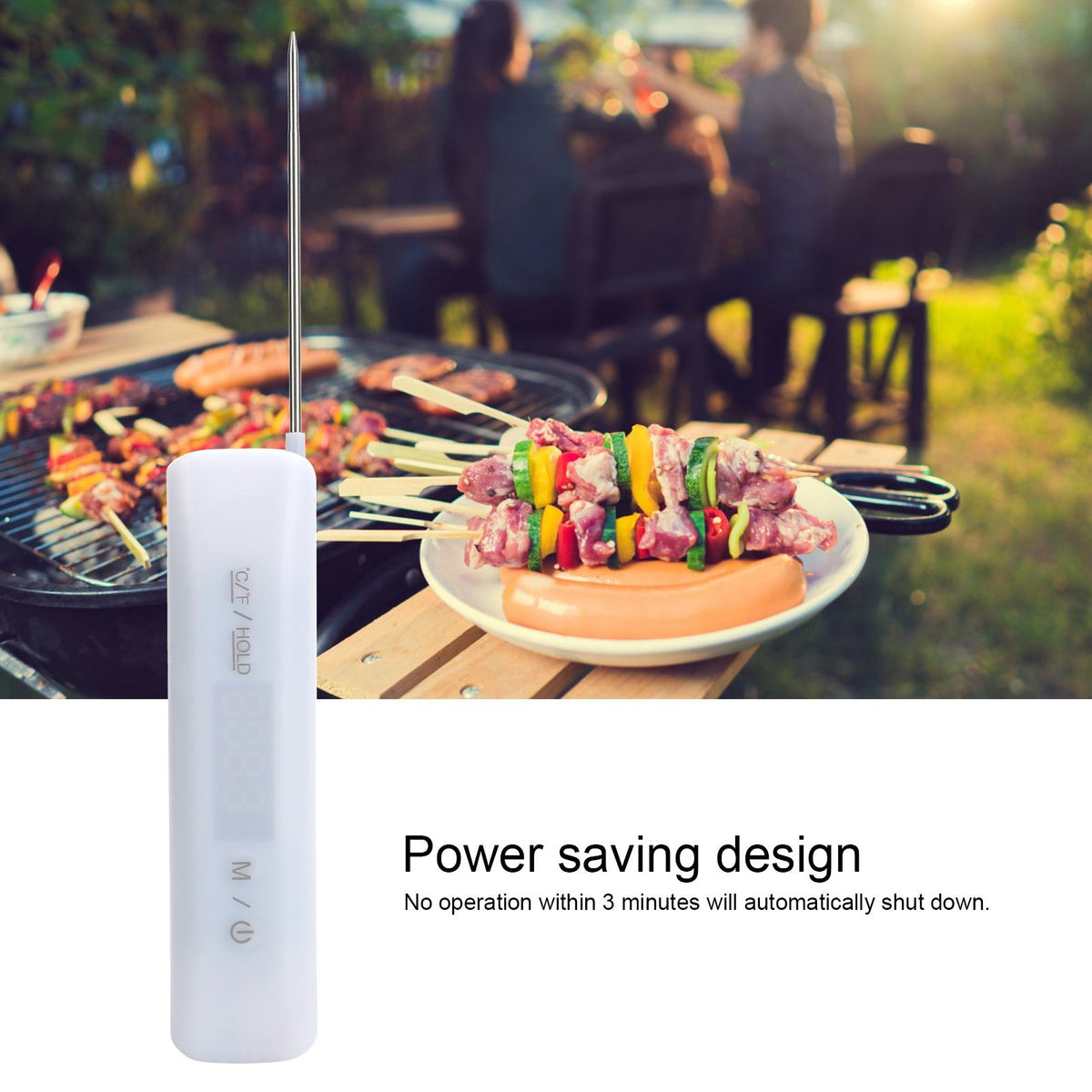 Collapsible Food Thermometer Quick Mearsurement Cooking Electronic Temperature Meter