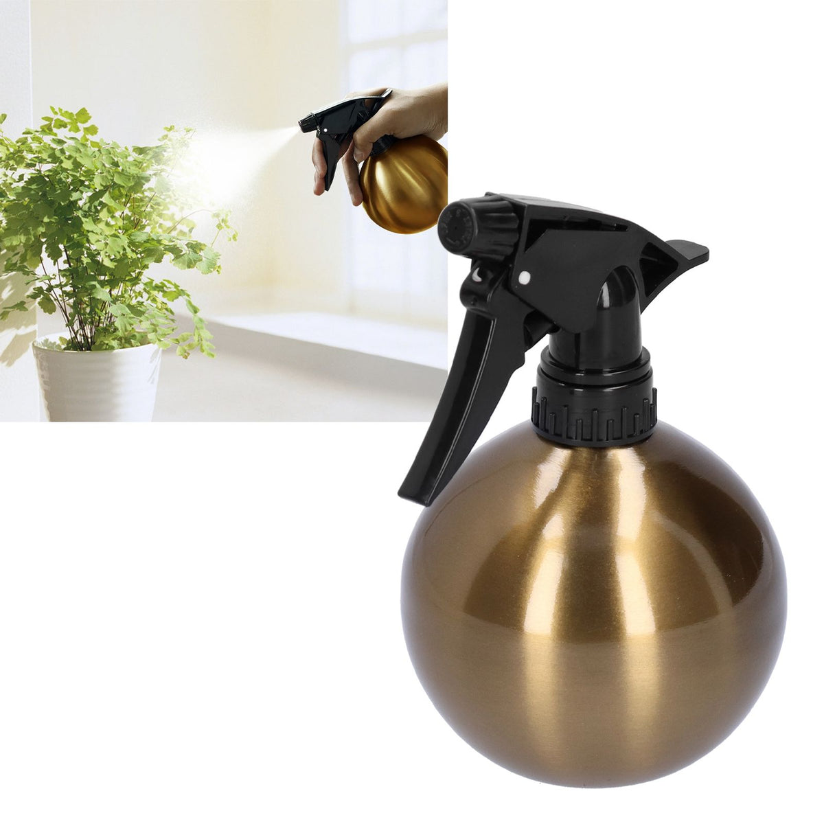 500ml Stainless Steel Watering Pot Household Garden Plant Flower Water Sprayer BottleGold