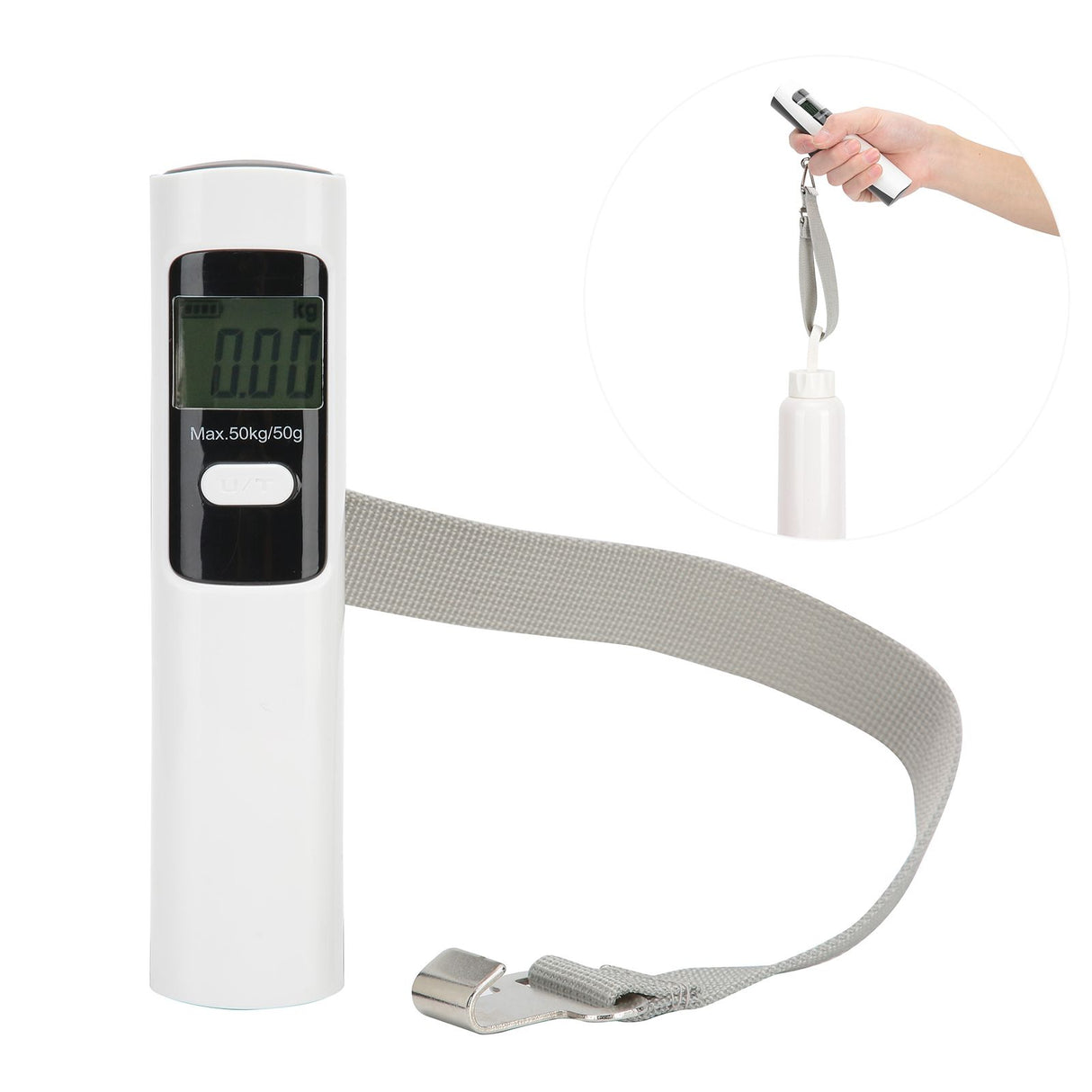 Pocket Scale with LCD Display Battery Free Portable Luggage Scale Weighing Device