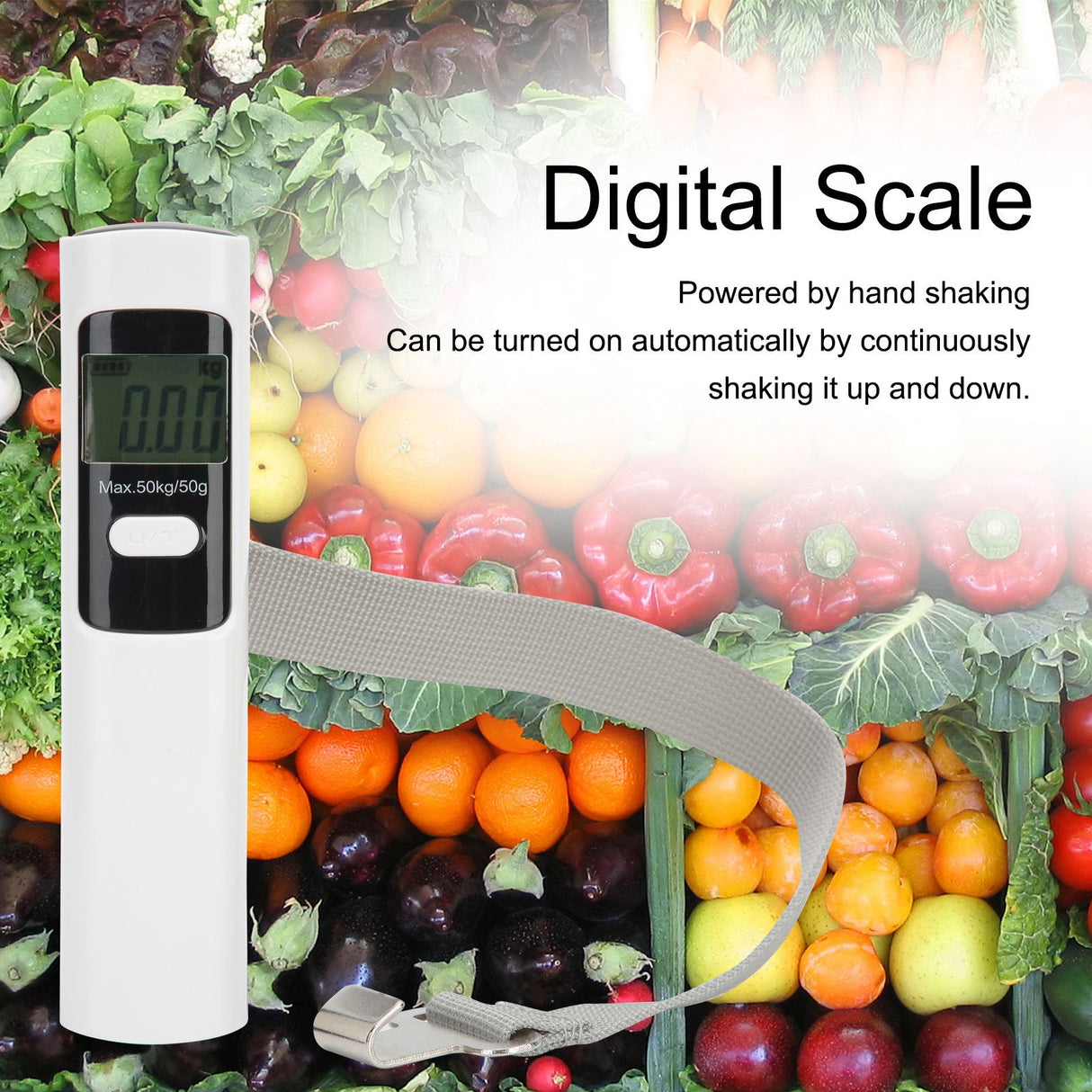 Pocket Scale with LCD Display Battery Free Portable Luggage Scale Weighing Device