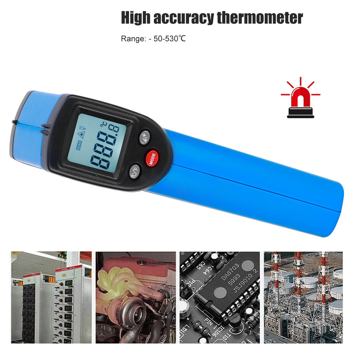 Infrared Thermometer Hand Held Electric Digital Temperature Tester Meter -50-530℃