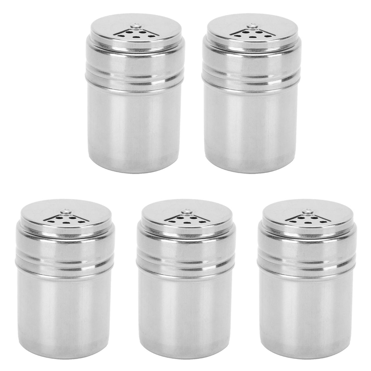 5PCS Seasoning Bottle Stainless Steel Spice Shaker with Rotating Cover Kitchen Gadget BBQ Tool