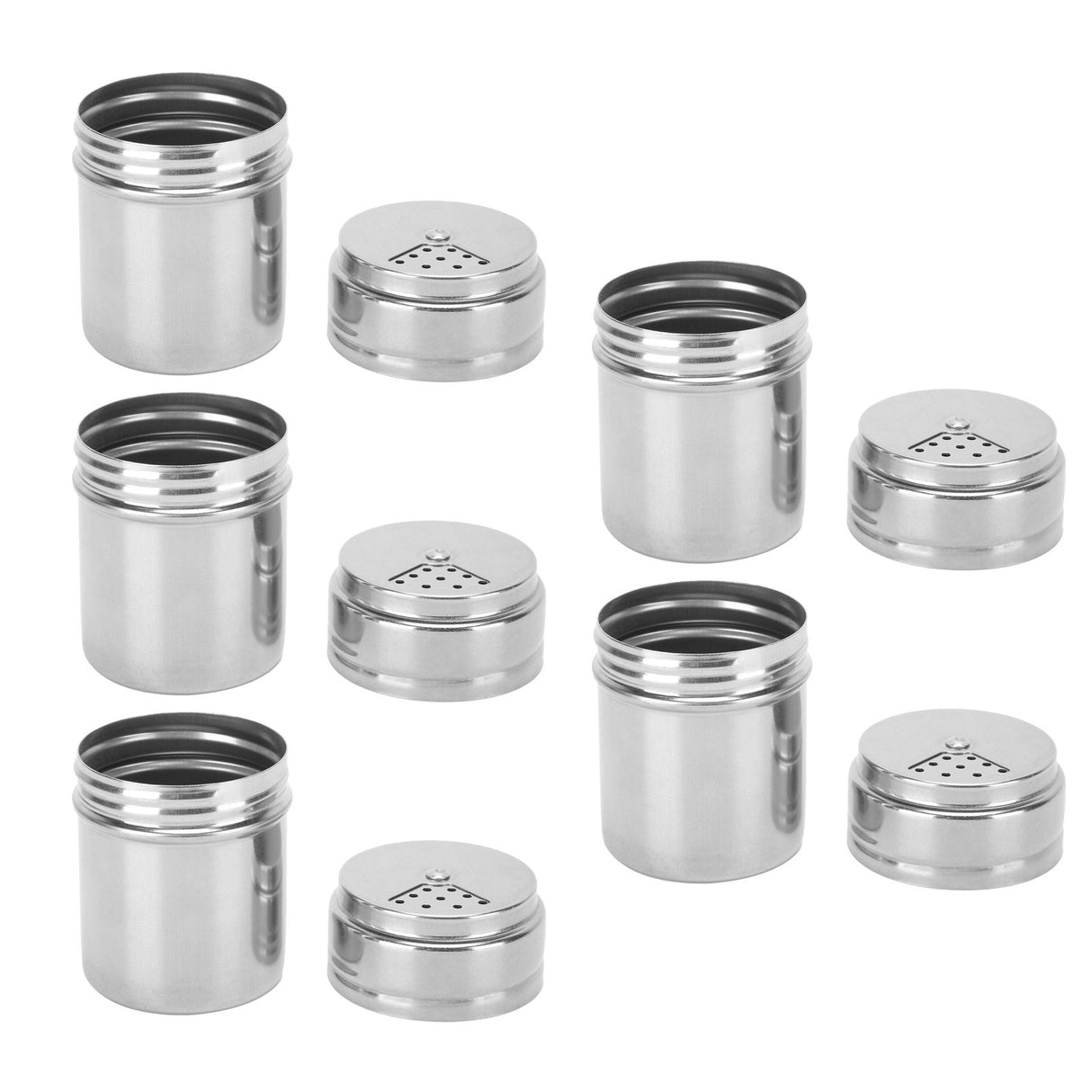 5PCS Seasoning Bottle Stainless Steel Spice Shaker with Rotating Cover Kitchen Gadget BBQ Tool