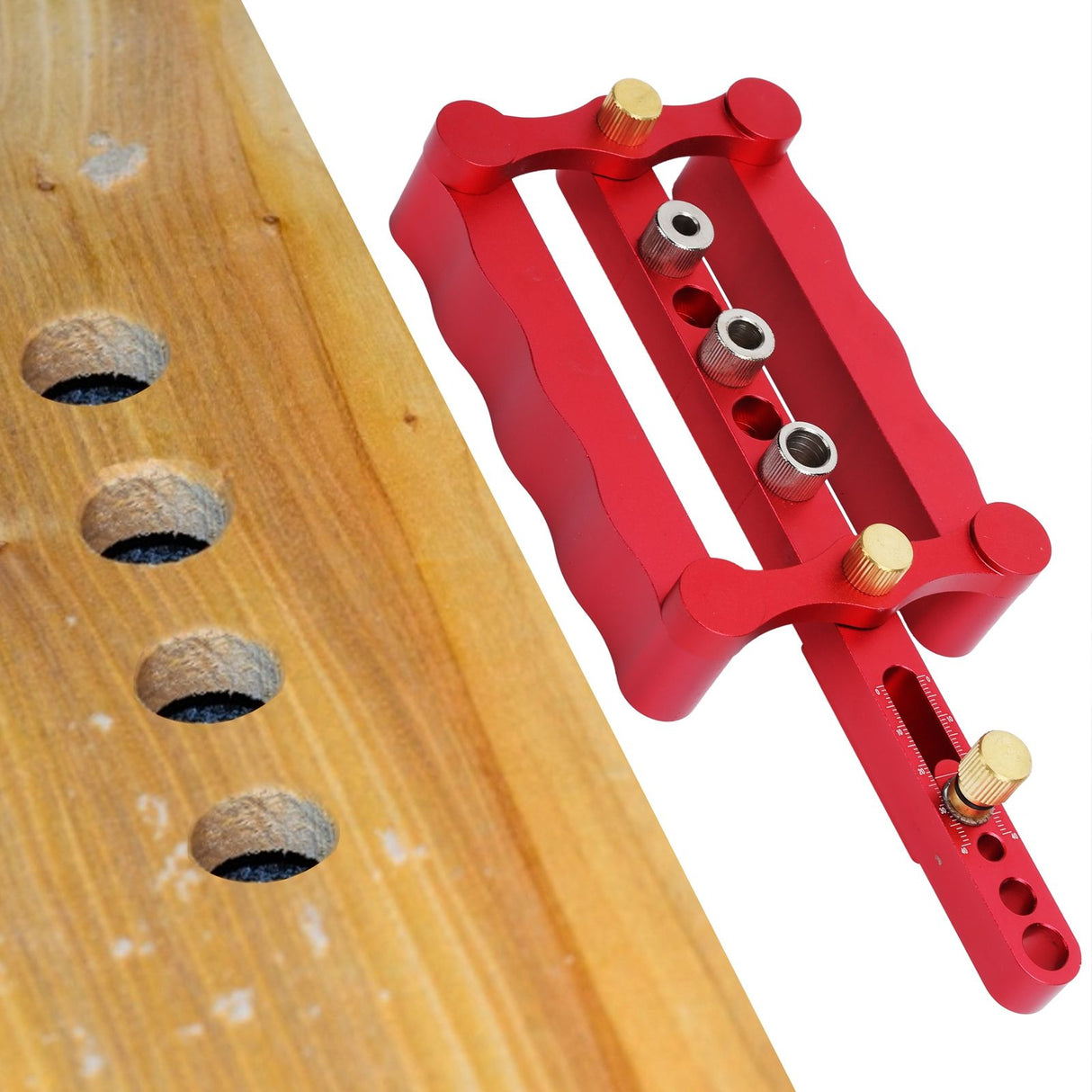 Self Centering Doweling Jig Borehole Locator with Scale Kit DIY Woodworking Tools