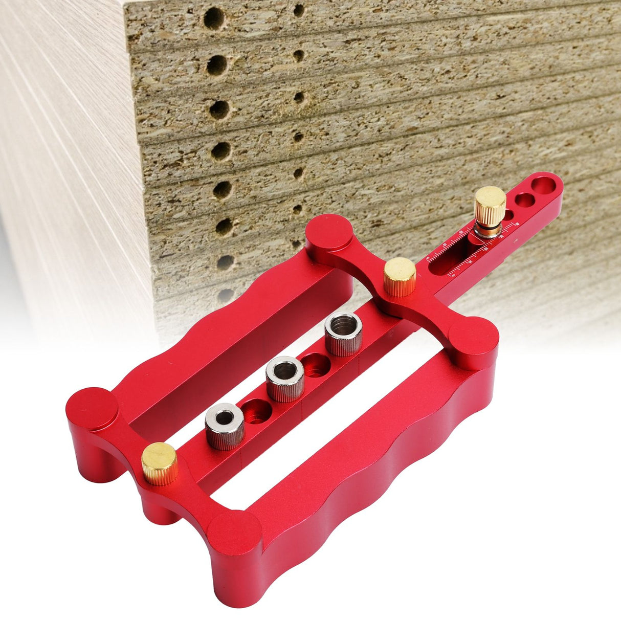 Self Centering Doweling Jig Borehole Locator with Scale Kit DIY Woodworking Tools