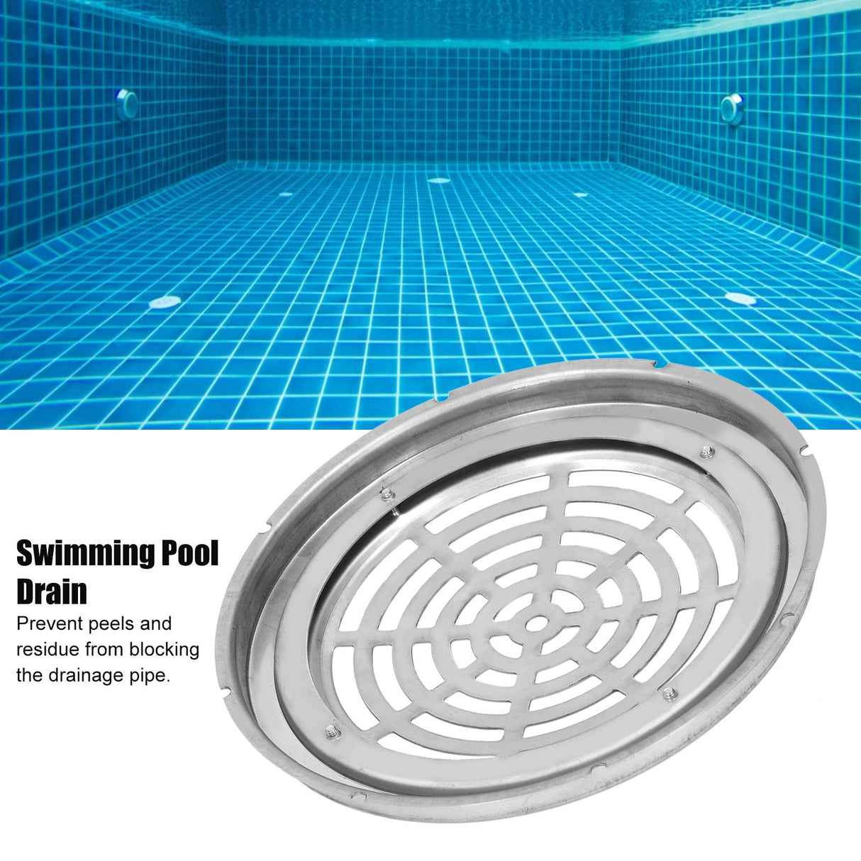 Floor Drain Round Stainless Steel Main Drainer Part Swimming Pool Accessory Supplies