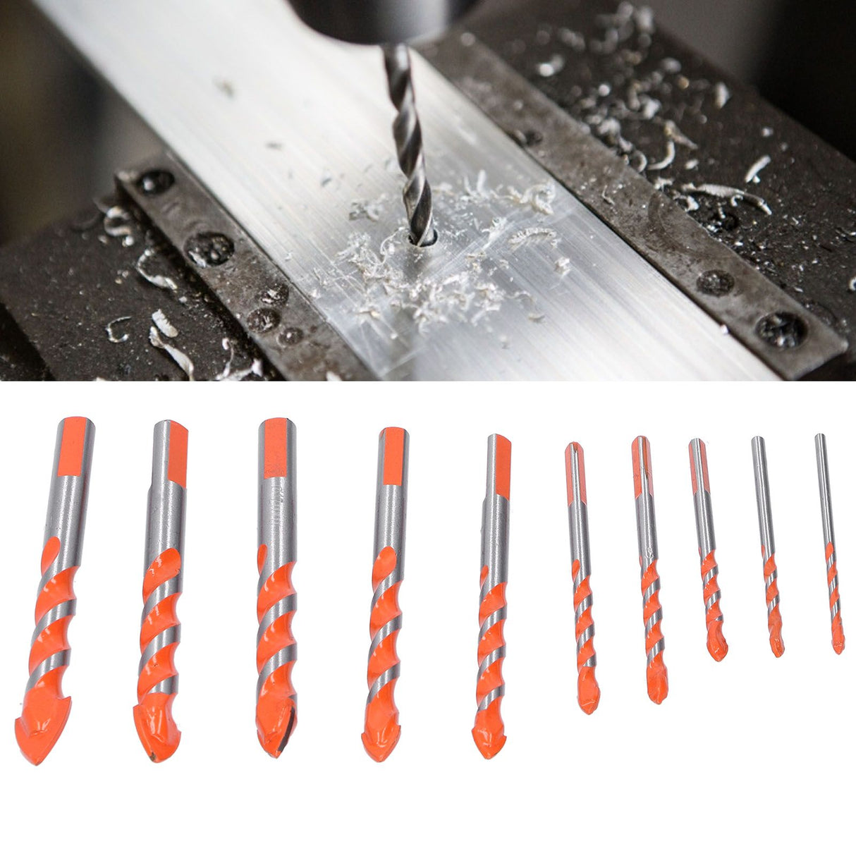 10PCS Multifunctional Drill Bits Set 3/4/5/6/6/8/10/12/14/16mm Triangular Drilling Bit for Wood