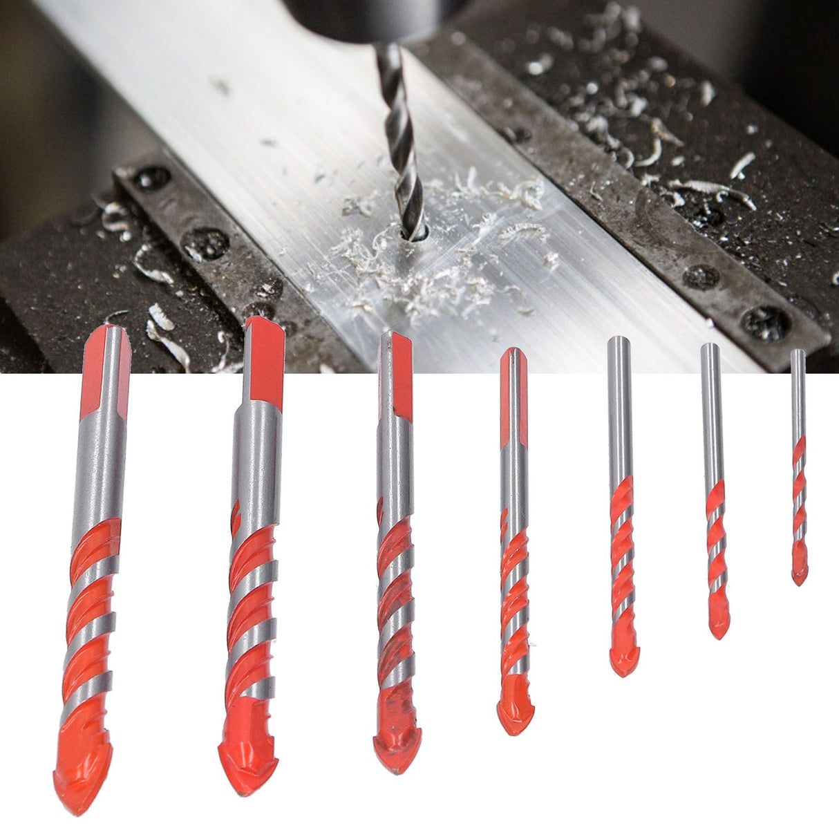 Drill Bit Set Multi Purpose Bits Accessory for Ceramic Tile Concrete Glass Drilling(7Pcs )
