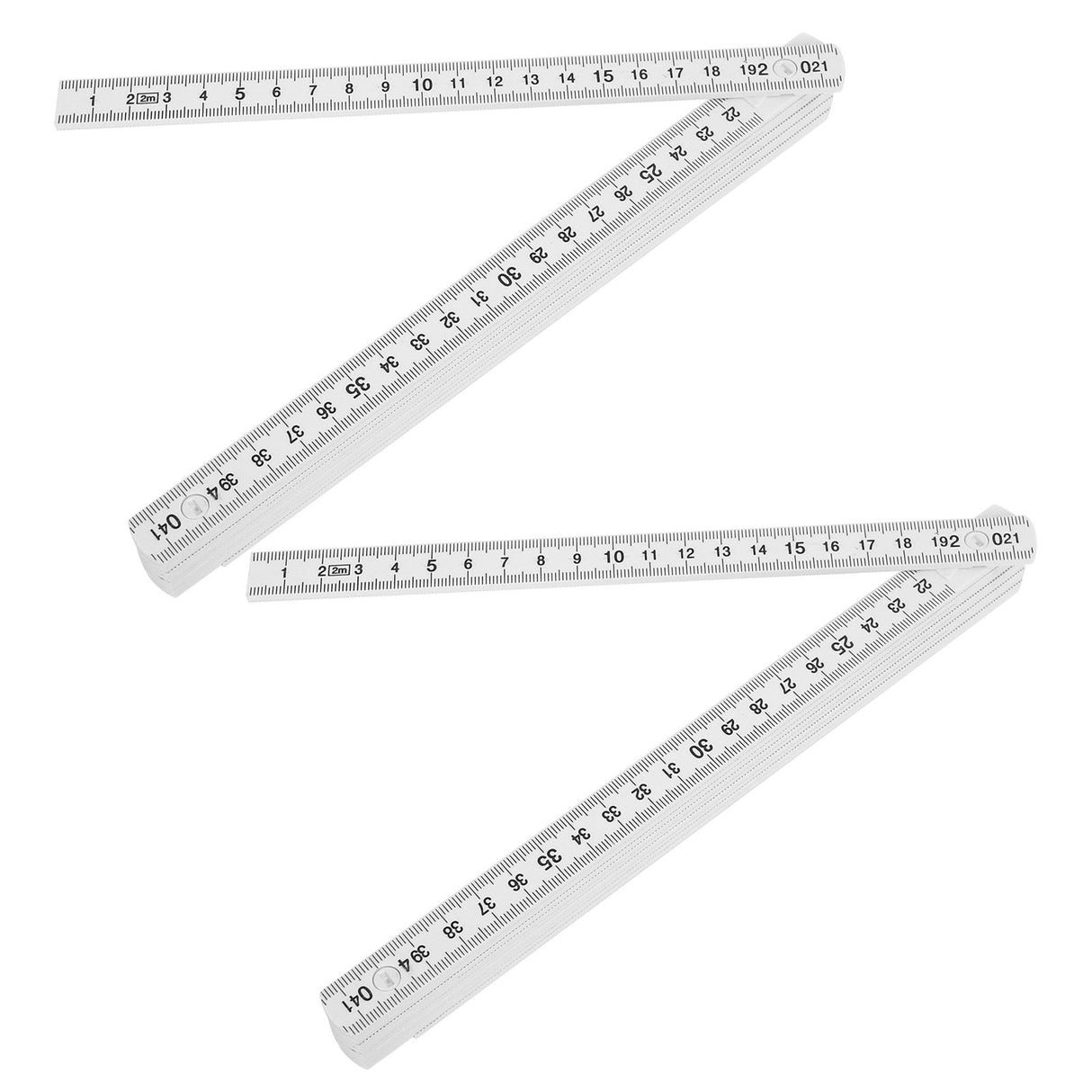 2Pcs 2m Folding Carpenters Ruler Lightweight Compact Measuring Stick Woodworking Tool