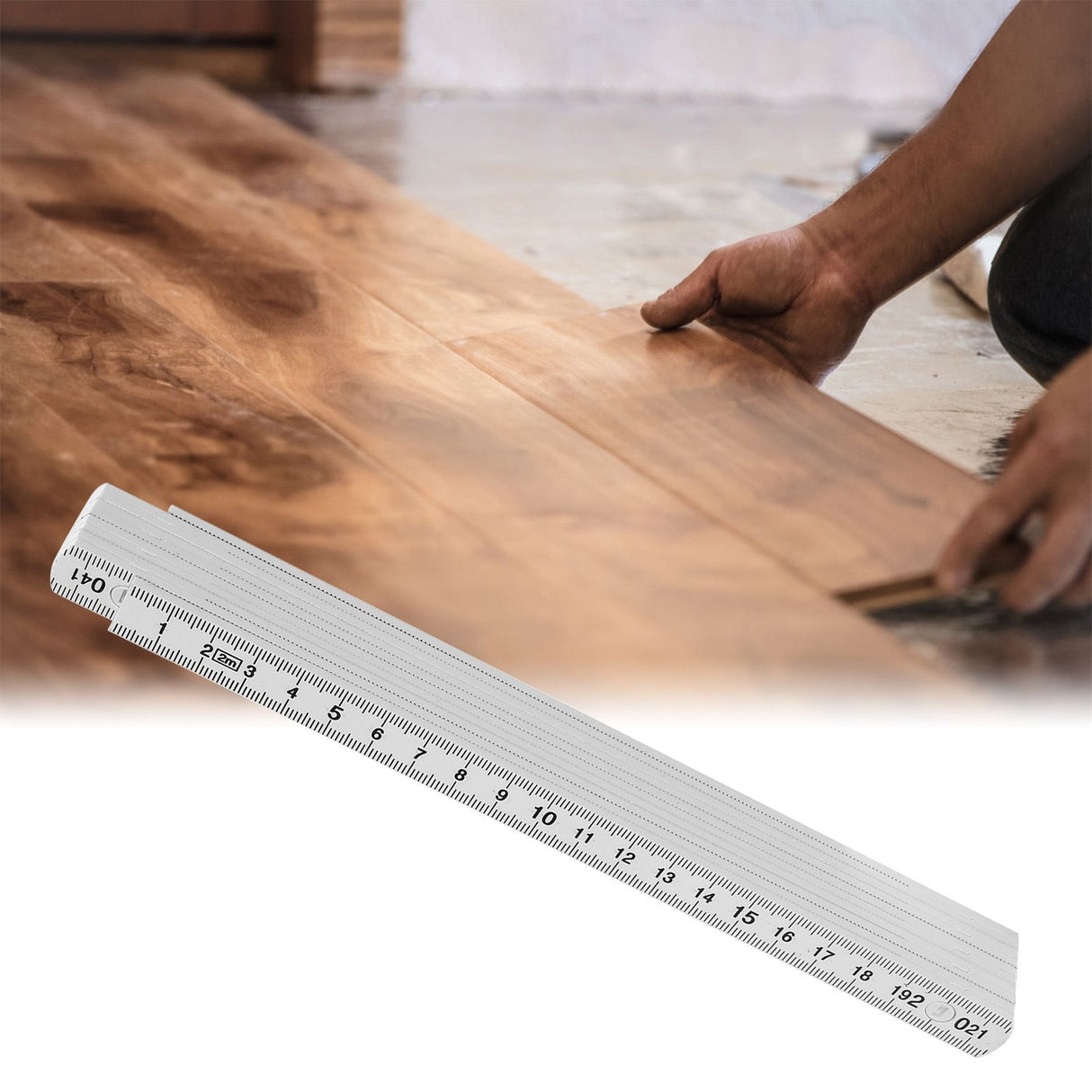 2Pcs 2m Folding Carpenters Ruler Lightweight Compact Measuring Stick Woodworking Tool