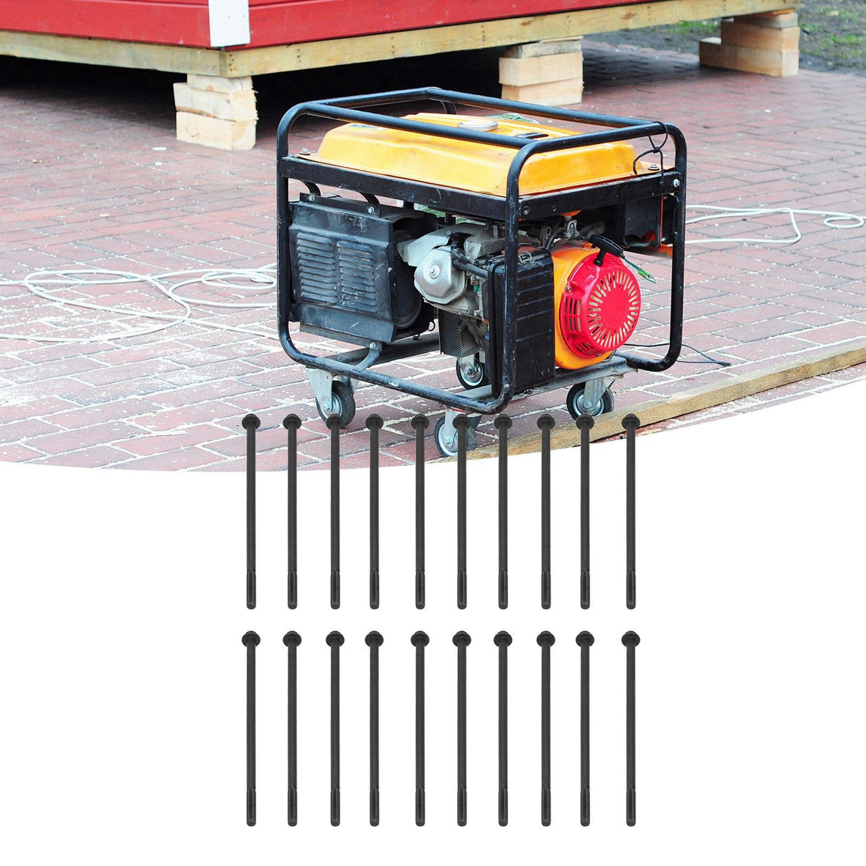 20PCS M6x175 Long Bolts Flange Bolts Threaded Bar Gasoline Diesel Generator Parts