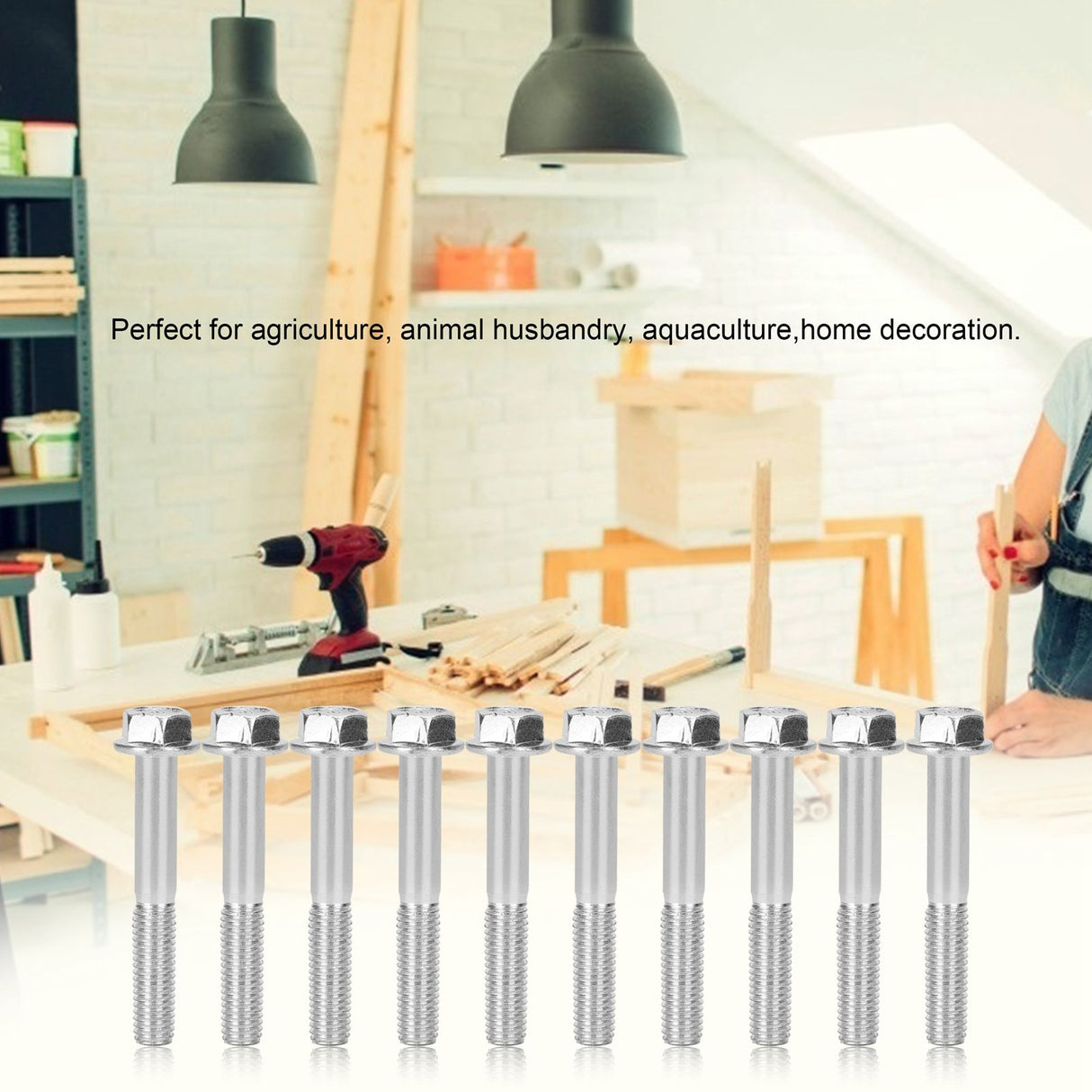30Pcs M8x55 Screws Cylinder Bolt Accessory for 168F/170F 2kw‑3kw Gasoline Generator