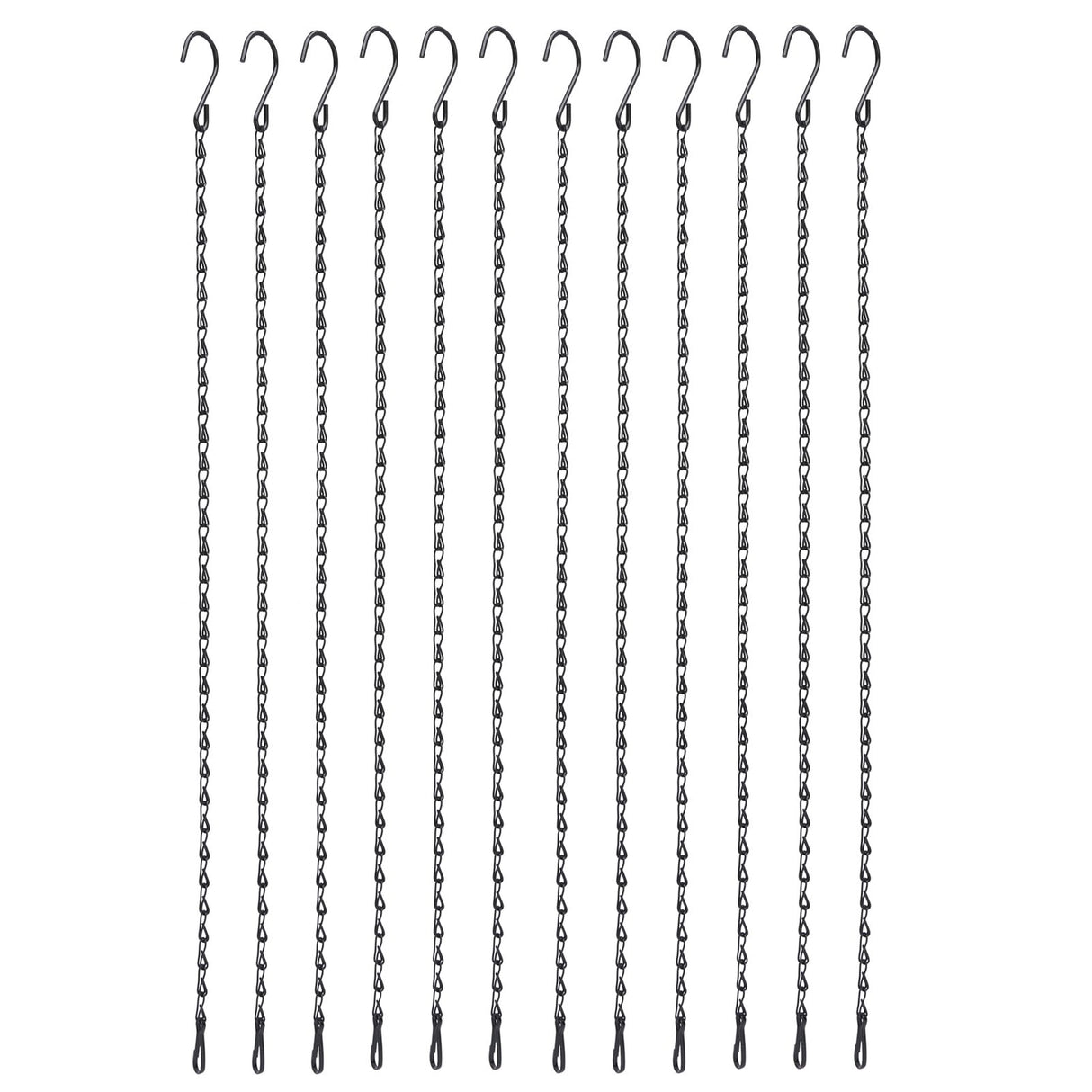 12pcs Plant Hanging Chains with Dual Hooks 58.5cm/23in with Bearing 3000g/6.6lbs for Garden Flower Suspension