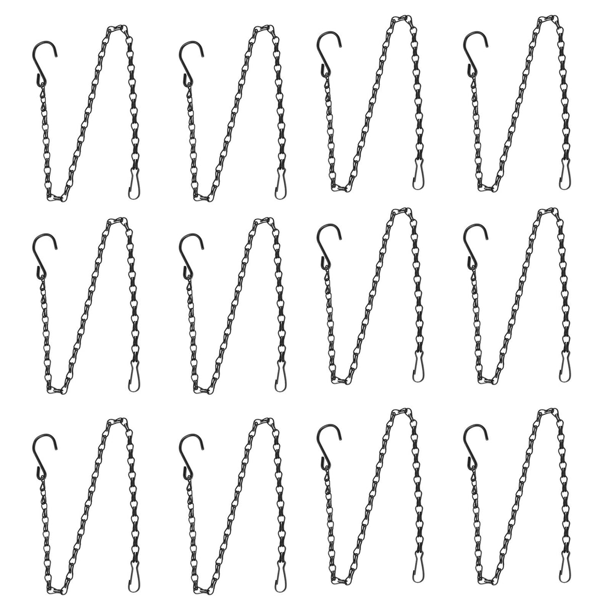 12pcs Plant Hanging Chains with Dual Hooks 58.5cm/23in with Bearing 3000g/6.6lbs for Garden Flower Suspension