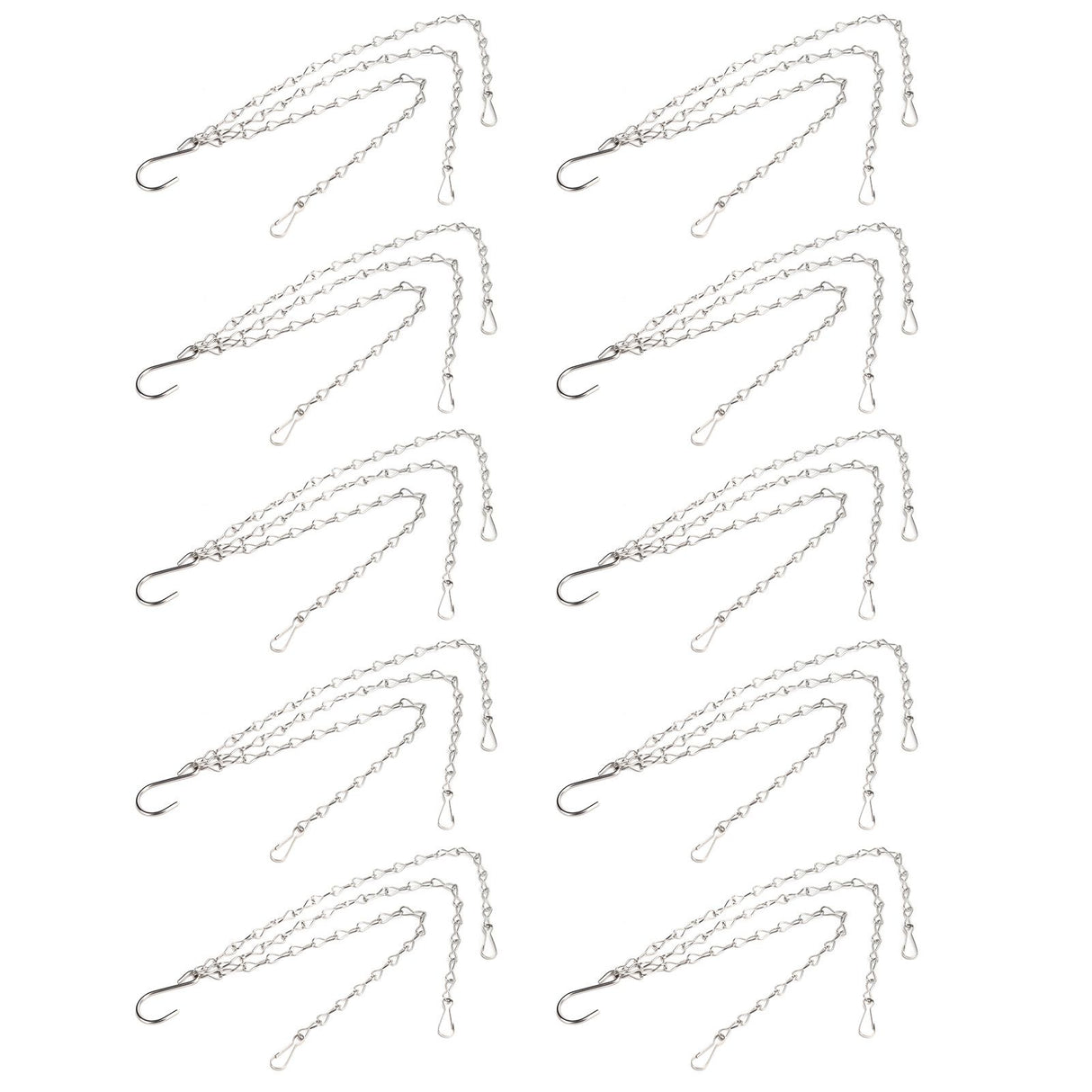 10Pcs Hanging Chain with Hooks Single 8-Strand Iron Garden Flower Pot Plant Hangers Replacement