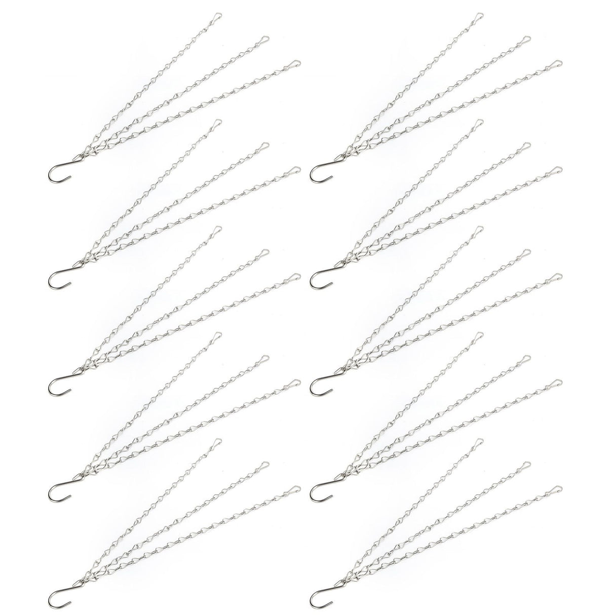 10Pcs Hanging Chain with Hooks Single 8-Strand Iron Garden Flower Pot Plant Hangers Replacement