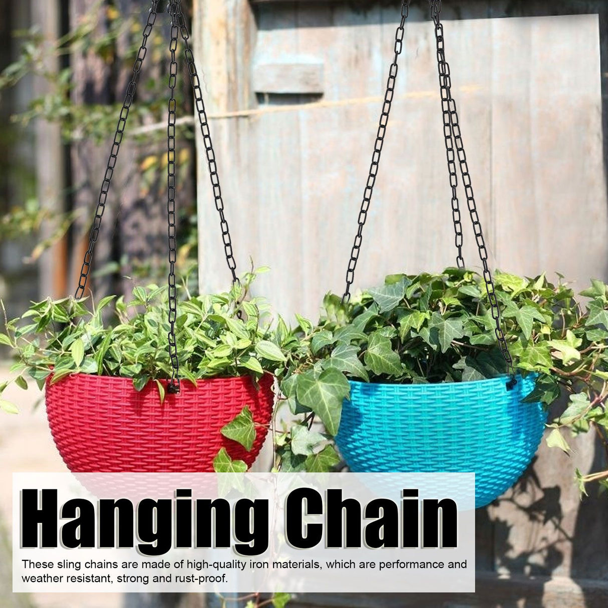 6Pcs Garden Planter Hanging Chain Flower Pot Basket Replacement Iron Sling Chain with Hook
