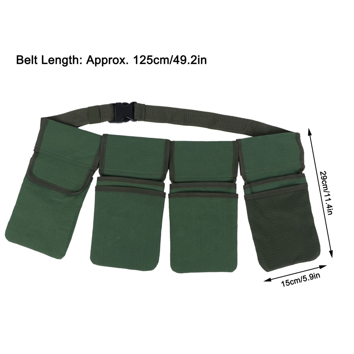 Garden Tool Storage Bag Waist Belt Hanging Pouch 4‑Pockets Organizer Gardening Supplies