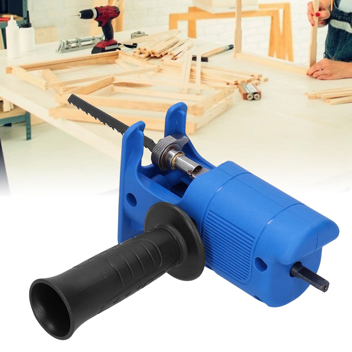 Household Reciprocating Saw Electric Drill Modified to Jig Saw Portable Tool for Woodworking Plastic Cutting