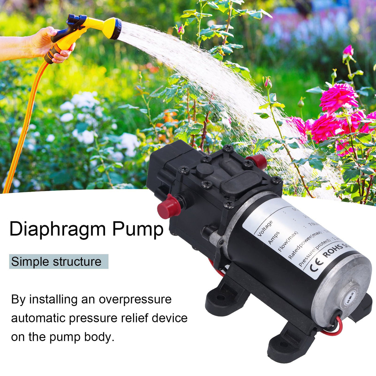 DC48V 120W DC Intelligent Diaphragm Pump 7.0L/MIN Automatic Atomizing High Pressure Pump
