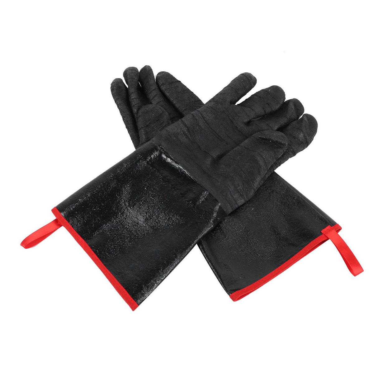 BBQ Gloves High Temperature Resistance 500℃ Waterproof Acid and Alkali Resistant Garden GlovesBlack 14in