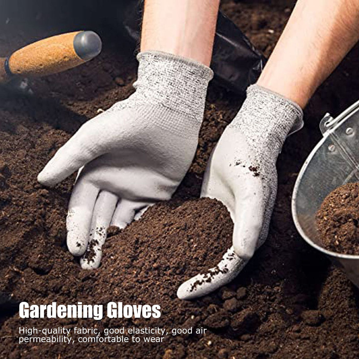 2pairs Waterproof Gardening Gloves Cut Resistant Reusable Working Protective Gloves