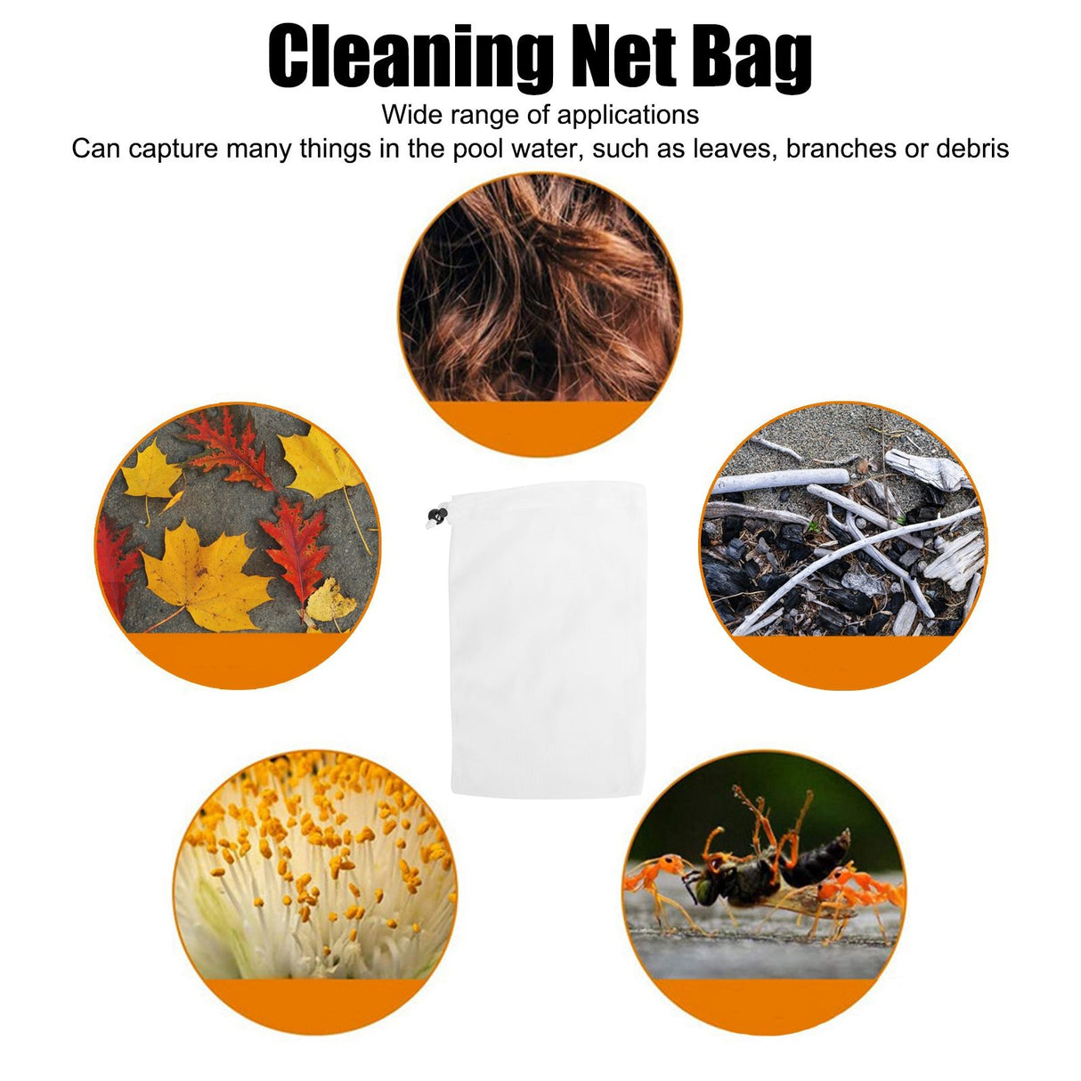 10pcs Cleaning Net Bag Leaf Trash Catcher Fine Mesh Filter Bags for Pool Vacuum Cleaner