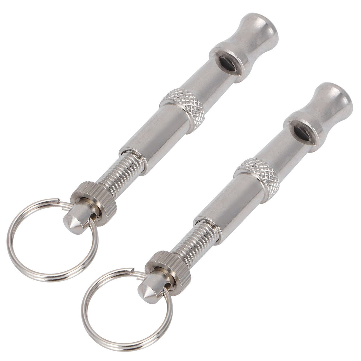 2pcs Stainless Steel Ultrasonic Whistle Portable Trainer Training Tool for Dog Pigeons Birds