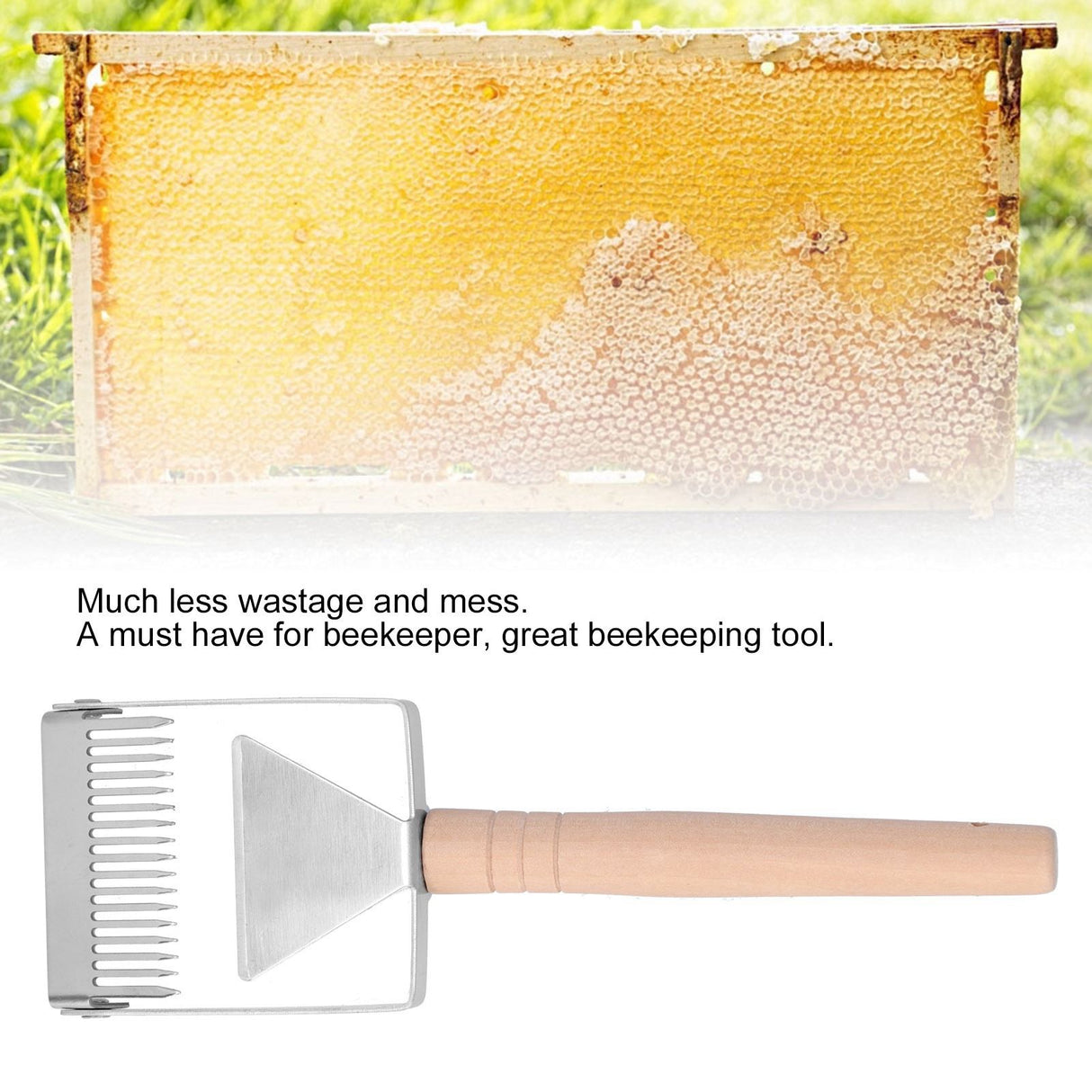 Uncapping Fork Honey Scraper Thicken Wooden Handle Beekeeping Tool Apiculture Equipment