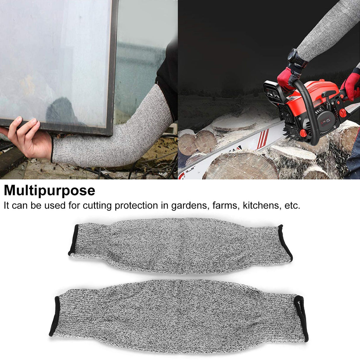 1 Pair Gardening Cut Resistant Sleeve HPPE Level 5 Protection Work Safety Arm Protector
