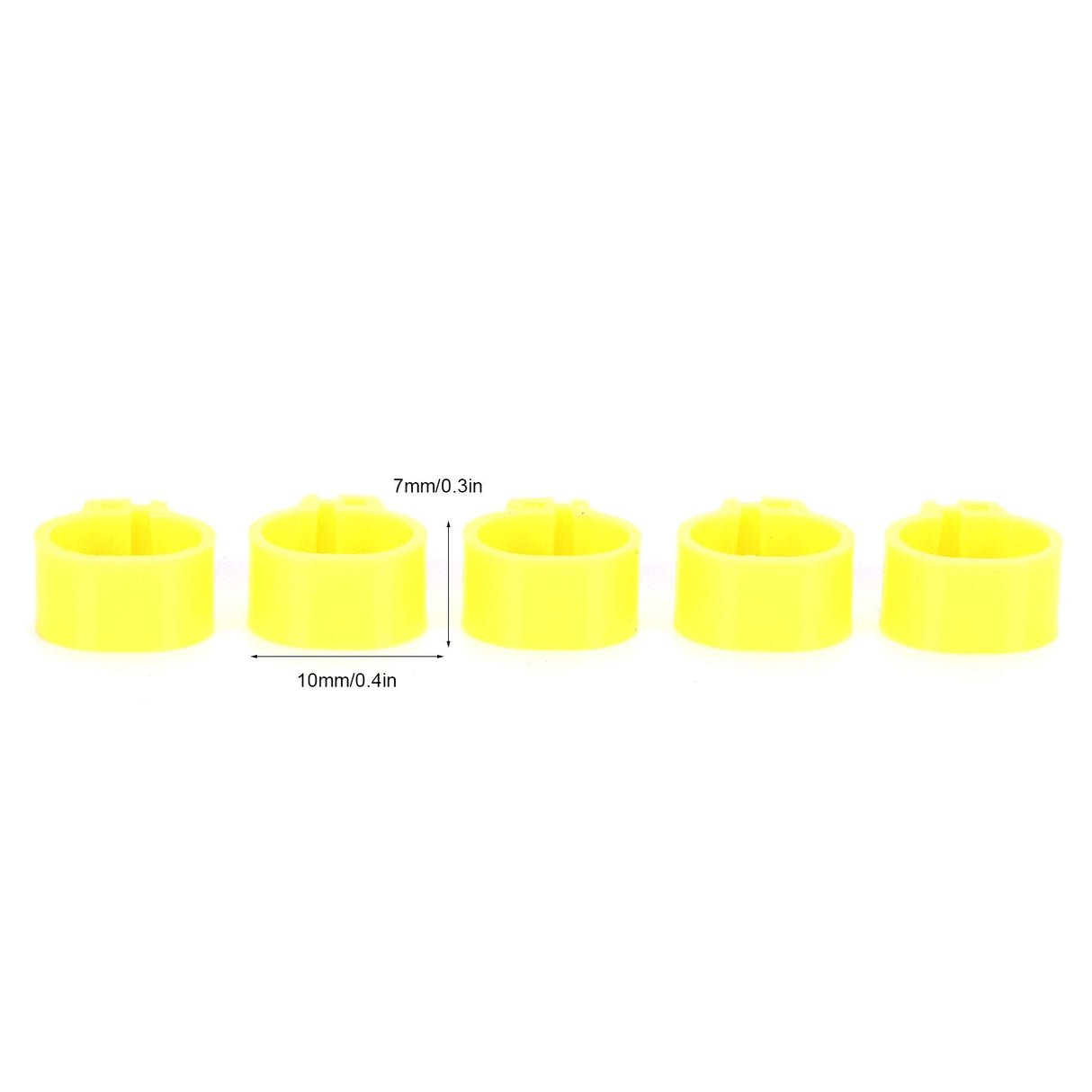 200Pcs 10mm Pigeons No Word Leg Ring Poultry Foot Clip Identification Ring Birds SuppliesYellow