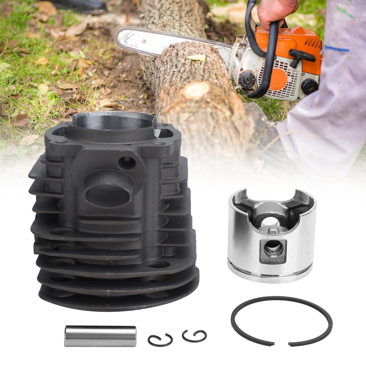 46mm Cylinder Piston Kit Replacement Chainsaw Accessory Fit for Husqvarna 50 5555
