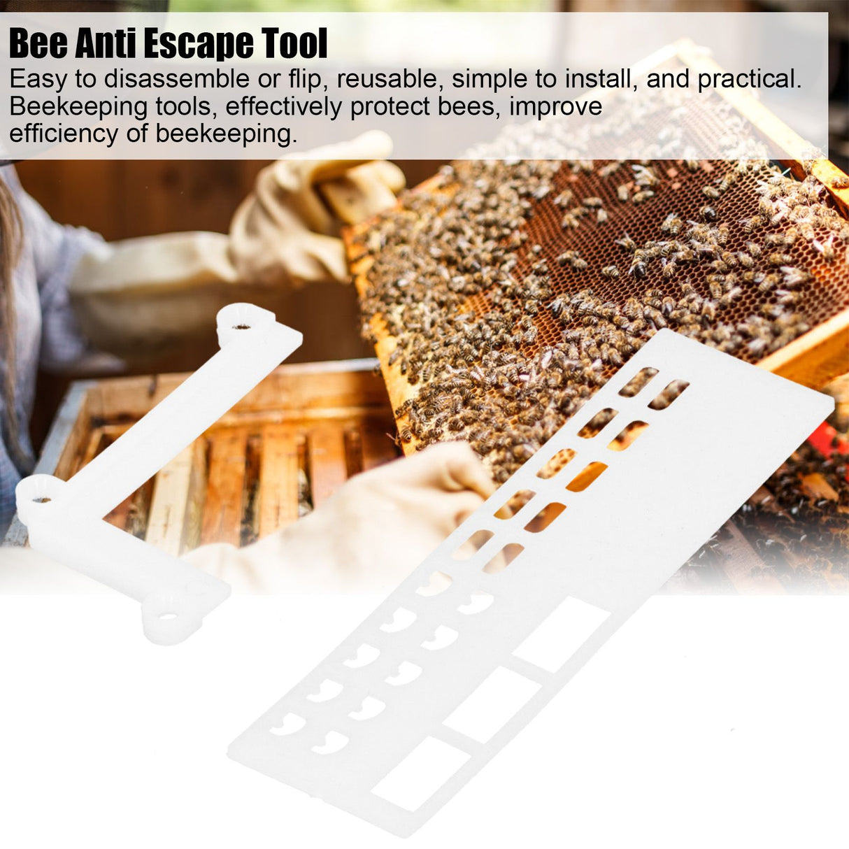 40Set Bee Anti Escape Tool Plastic Beehive Bees Baffle Device Beekeeping Accessory