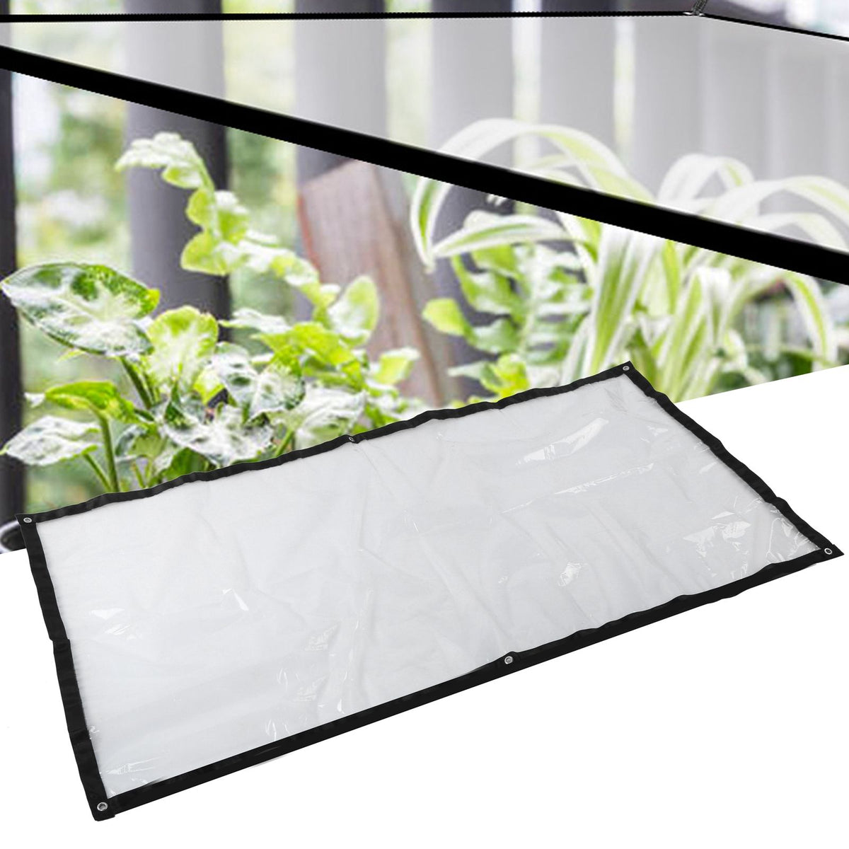 1mx2m Rain Tarp Transparent Cover Shade Sail Garden Bonsai Succulent Plants Cover Shelter