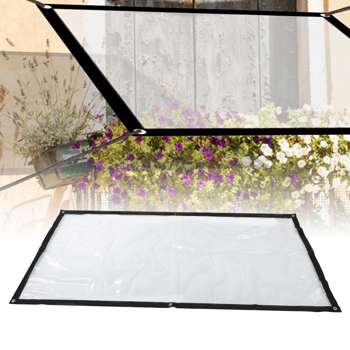 1mx2m Rain Tarp Transparent Cover Shade Sail Garden Bonsai Succulent Plants Cover Shelter