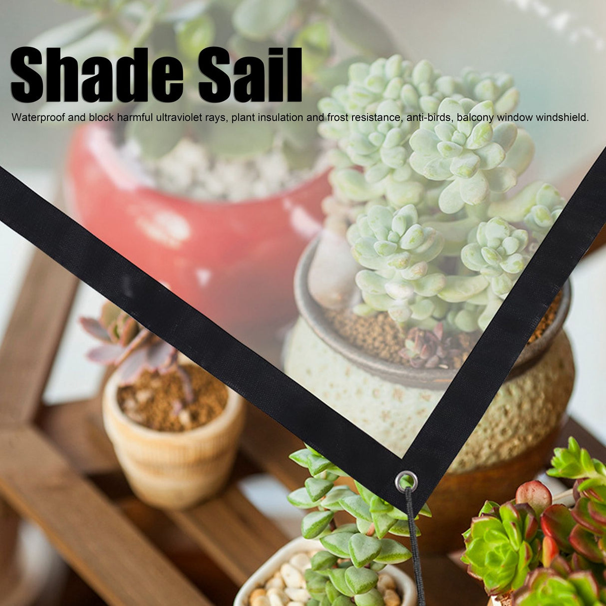 1mx2m Rain Tarp Transparent Cover Shade Sail Garden Bonsai Succulent Plants Cover Shelter