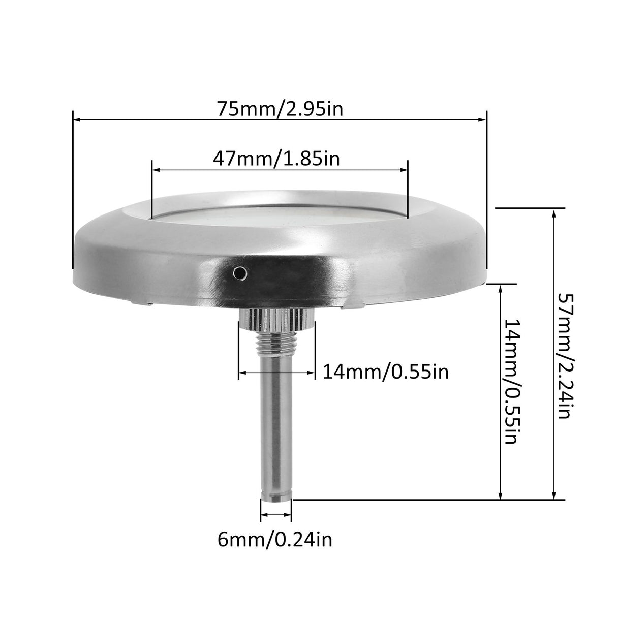 TS-BX57 Bimetallic Thermometer 50-450℃ Pointer Temperature Meter for Barbecue Grill Oven