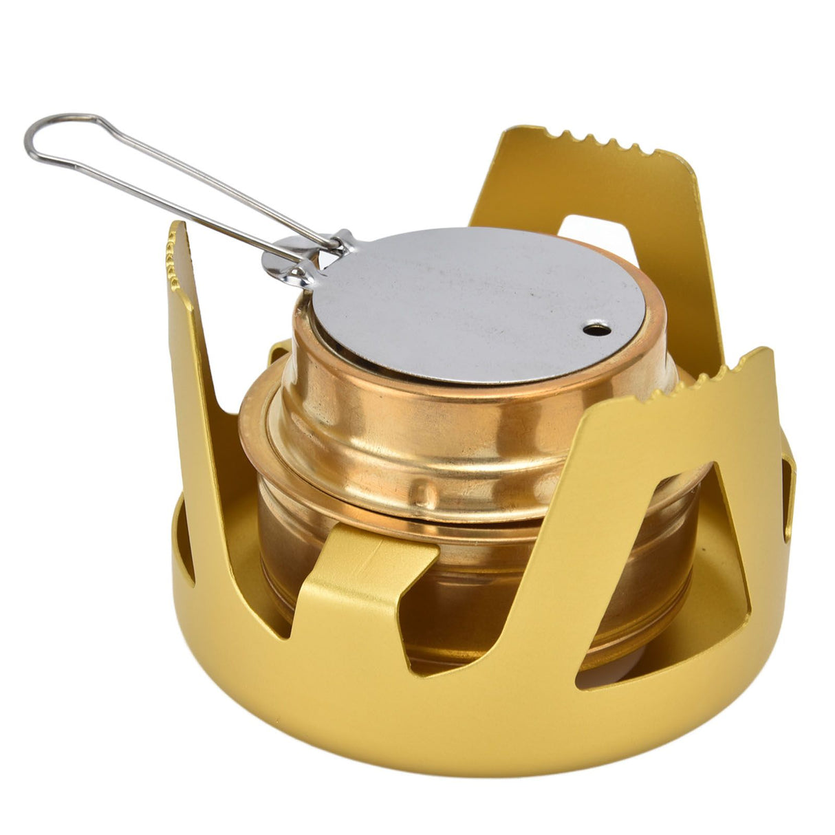 Camping Stove Windproof Vaporizable Portable Liquid Spirit Stove with Stand for Outdoor CampingYellow