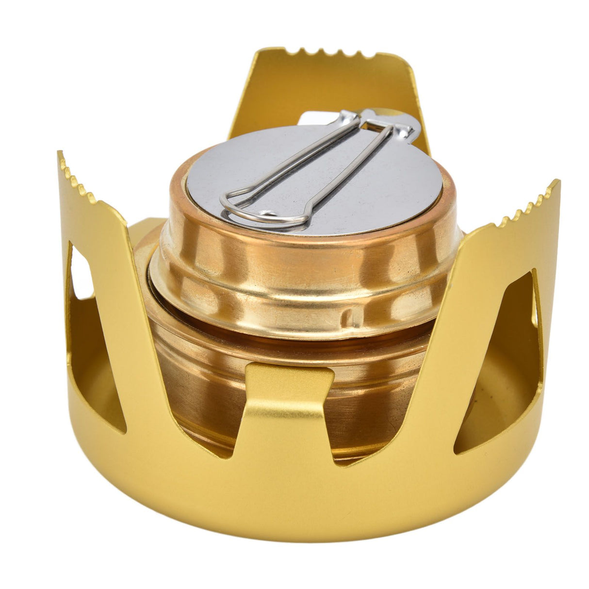 Camping Stove Windproof Vaporizable Portable Liquid Spirit Stove with Stand for Outdoor CampingYellow