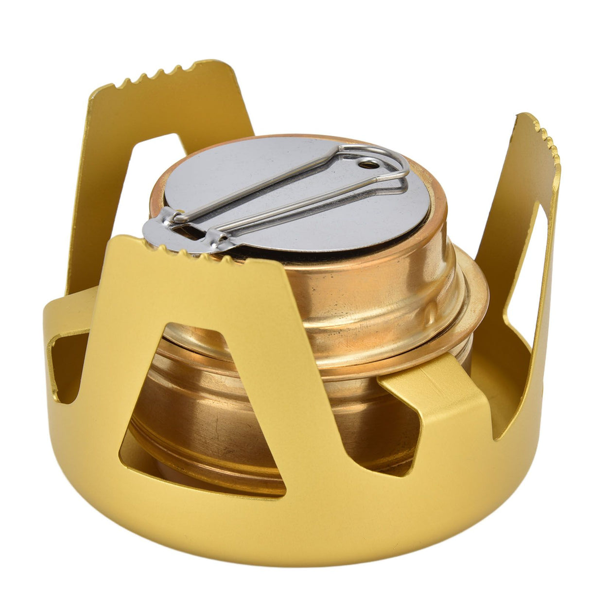 Camping Stove Windproof Vaporizable Portable Liquid Spirit Stove with Stand for Outdoor CampingYellow
