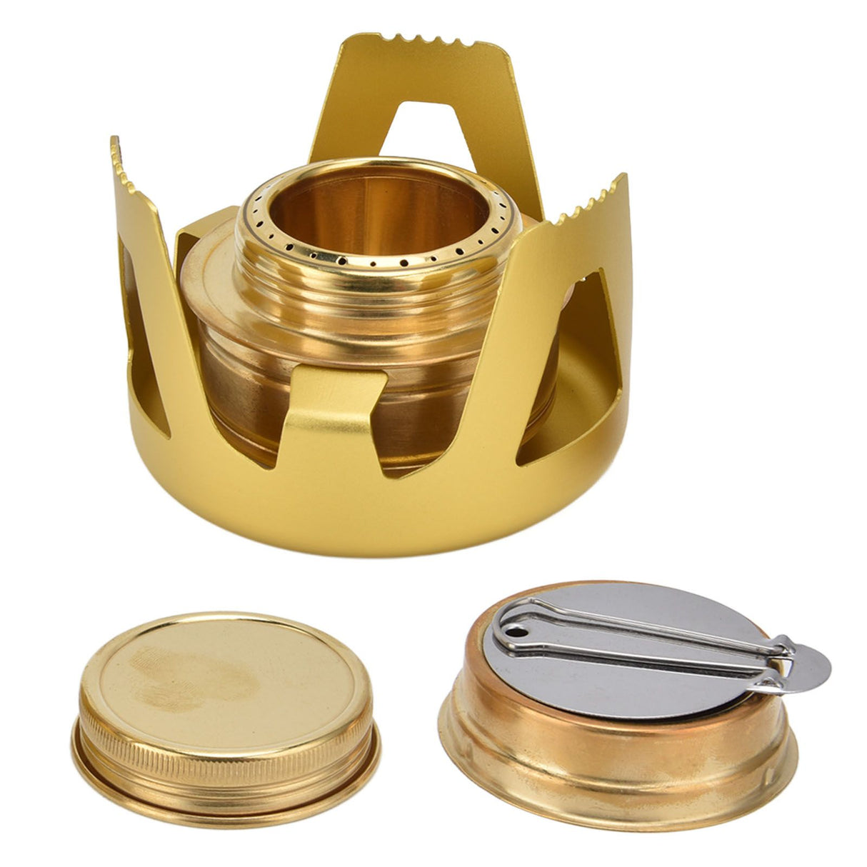 Camping Stove Windproof Vaporizable Portable Liquid Spirit Stove with Stand for Outdoor CampingYellow