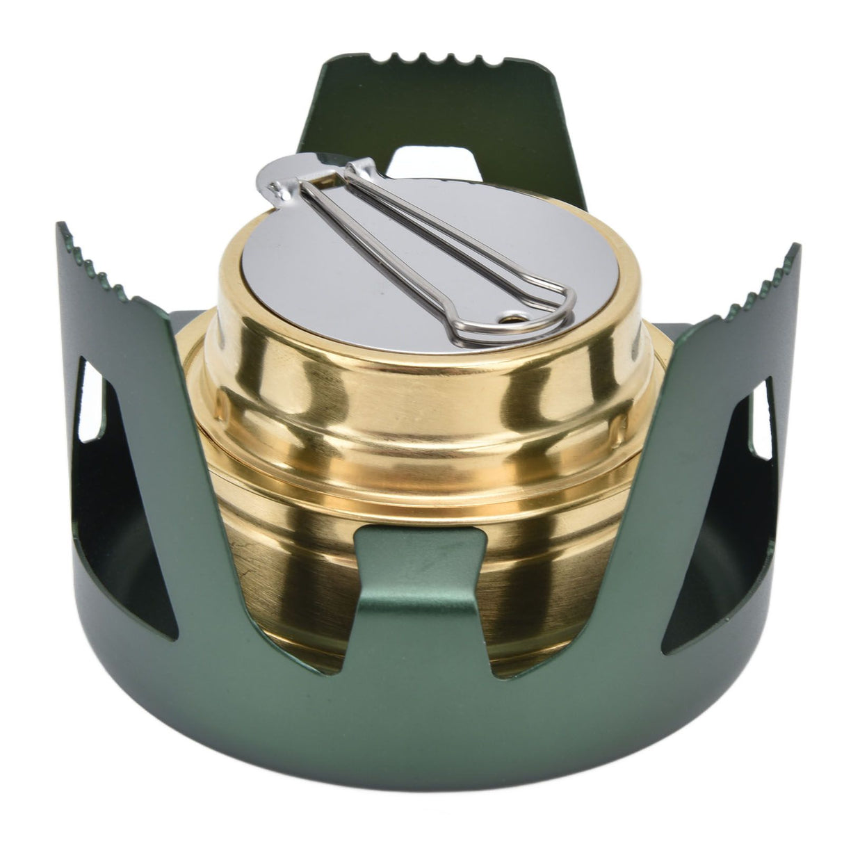 Camping Stove Windproof Vaporizable Portable Liquid Spirit Stove with Stand for Outdoor CampingGreen