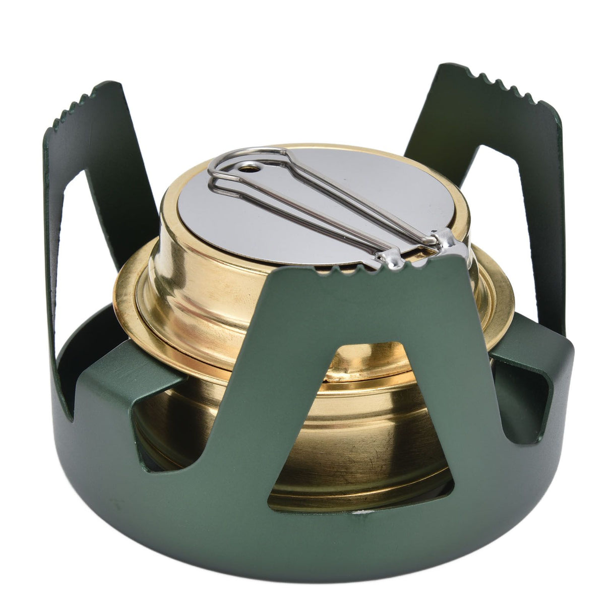 Camping Stove Windproof Vaporizable Portable Liquid Spirit Stove with Stand for Outdoor CampingGreen