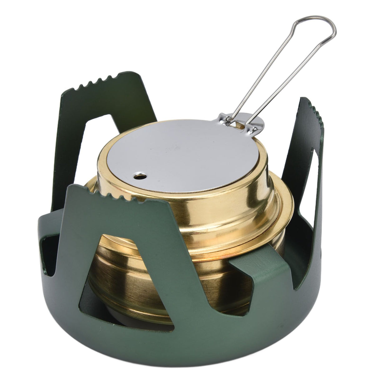 Camping Stove Windproof Vaporizable Portable Liquid Spirit Stove with Stand for Outdoor CampingGreen