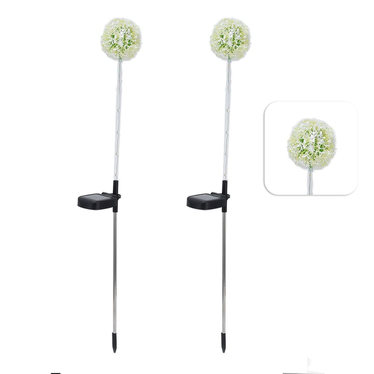 2set Solar Dandelions Garden Lights 6LED Colorful Outdoor Lawn Lamp for Patio Yard Balcony6LED White(2pcs)