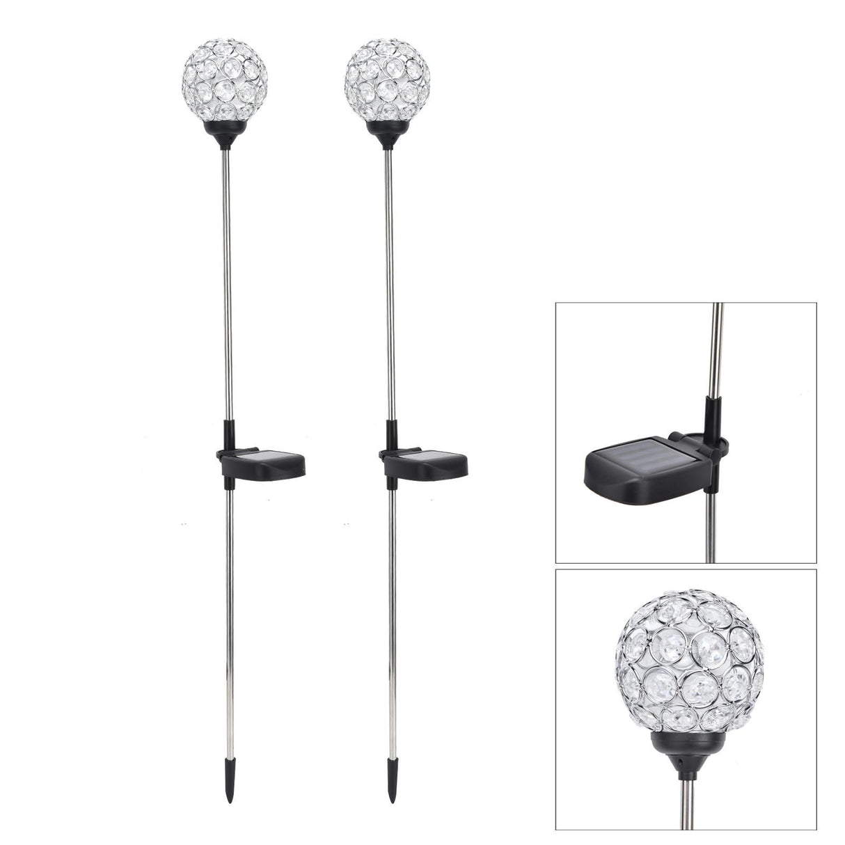 Solar Garden Lights Outdoor LED Globe Lamp Color Changing IP65 Waterproof for Pathway Lawn Courtyard Balcony
