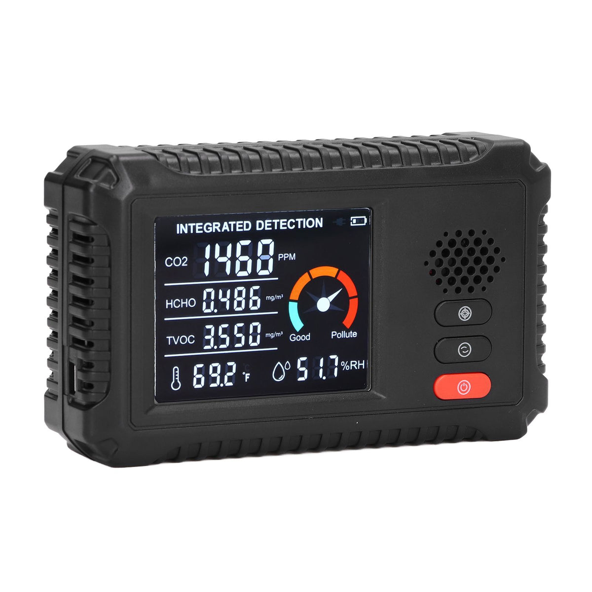 Air Quality Detector 5 in 1 Real Time Environmental Assessment Monitor for HCHO TVOC CO2 Temperature Humidity Detection