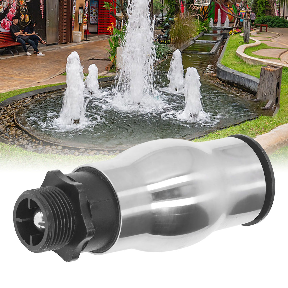 G1 Male Thread Frothy Foam Jet Fountain Nozzle 304 Stainless Steel Water Spray Head for Garden Pond Lake