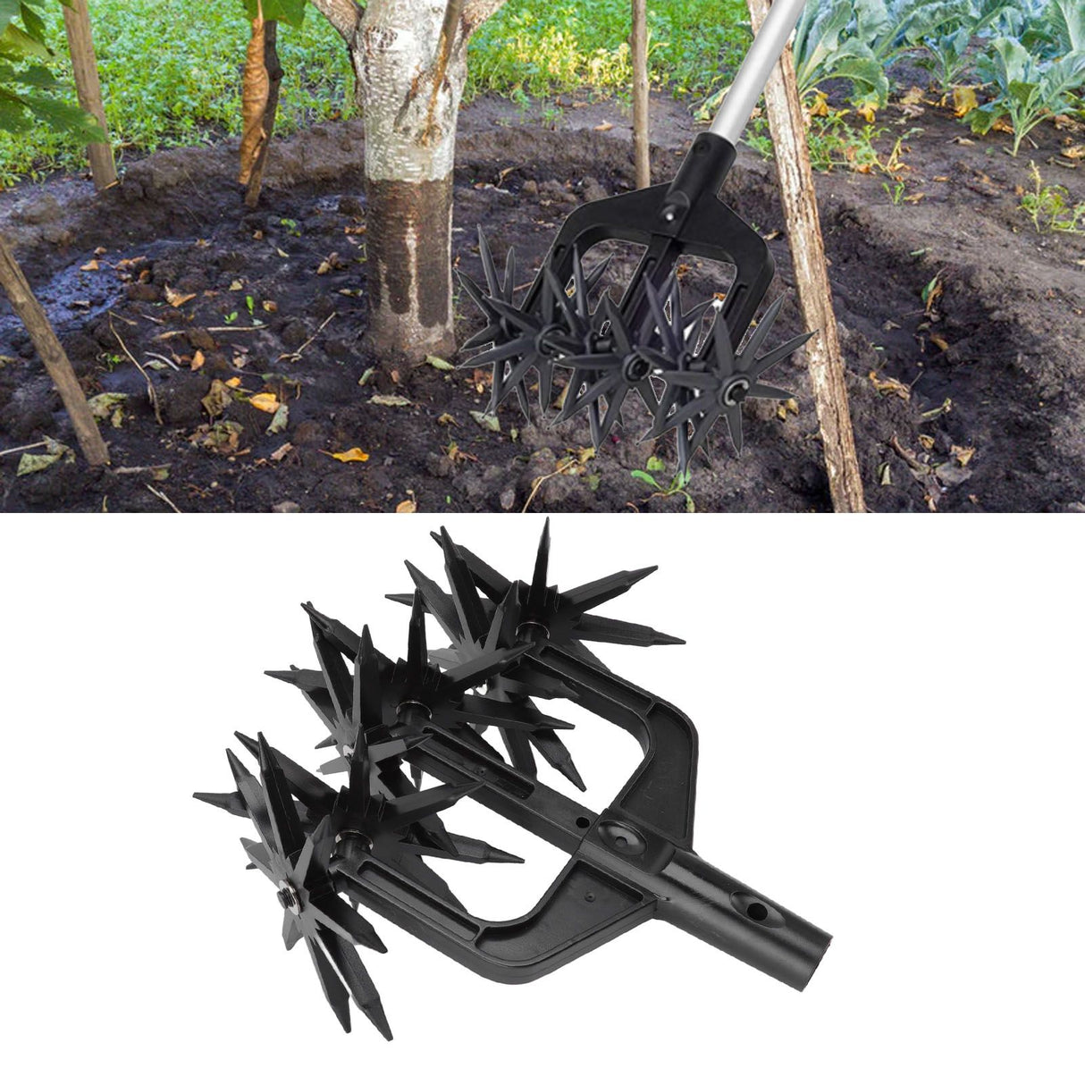 Garden Soil Scarifier Wear Resistant 2 in 1 Ventilated Scarifier Rotary Tiller for Garden
