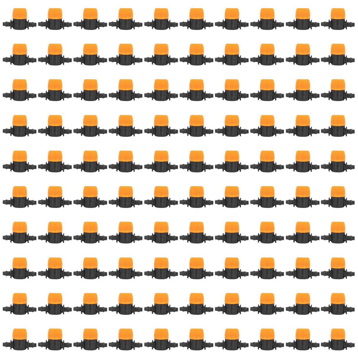 100Pcs 4/7 Barb Valve Irrigation Mini Pipe Water Valve Through Type Valve Misting Tube Valve for Garden Seeding Cultivation Irrigation